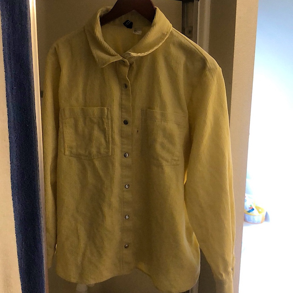 Yellow corduroy button up